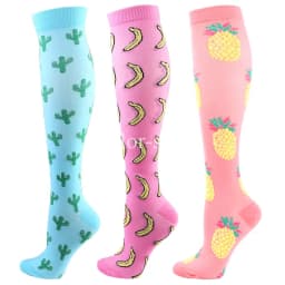 3Pairs Compression Socks Women Men Knee Stocking 20-30mmHg Edema Diabetes Varicose Veins Nurse Compression Socks Running Sock