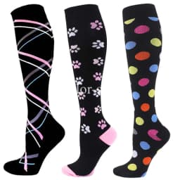 3Pairs Compression Socks Women Men Knee Stocking 20-30mmHg Edema Diabetes Varicose Veins Nurse Compression Socks Running Sock