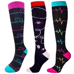 3Pairs Compression Socks Women Men Knee Stocking 20-30mmHg Edema Diabetes Varicose Veins Nurse Compression Socks Running Sock
