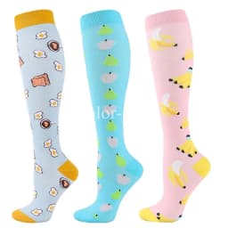 3Pairs Compression Socks Women Men Knee Stocking 20-30mmHg Edema Diabetes Varicose Veins Nurse Compression Socks Running Sock