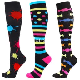 3Pairs Compression Socks Women Men Knee Stocking 20-30mmHg Edema Diabetes Varicose Veins Nurse Compression Socks Running Sock