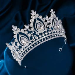 Luxury High Royal Queen Wedding Crown for Women Silver colors Crystal Banquet Tiaras Party Costume Hair Jewelry Accessories