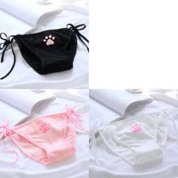 Sexy Bandage Lolita Panties Low Waist Lingerie Cute Claw Women's Briefs Low Waist Animation Underwear
