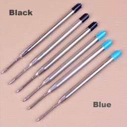 10PCS Fine Cross Style Blue/Black Ink 0.5mm Medium Nib Ballpoint Pen Refills