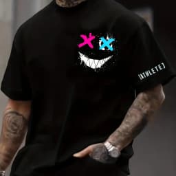 Summer Plus Men's Round Neck 3D Printed T-Shirt With Casual, Simple and Relaxed Style Suitable for Daily Wear and Vacation