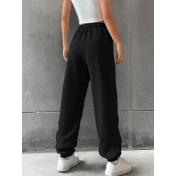Women's Fashion Pants Casual Loose Sweatpants Drawstring Pants Solid Colour Elastic Waist Female Pants New Street Wear