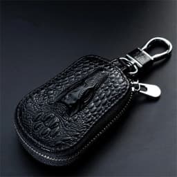 Portable Keychain Wallet for Men Women Large-Capacity Double Zipper Key Pouch Bag Suede Leather Key Case Unisex Coin Purse