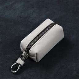 Portable Keychain Wallet for Men Women Large-Capacity Double Zipper Key Pouch Bag Suede Leather Key Case Unisex Coin Purse