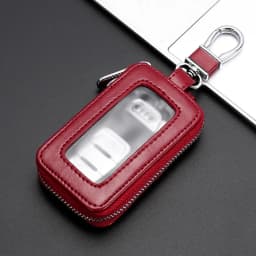 Portable Keychain Wallet for Men Women Large-Capacity Double Zipper Key Pouch Bag Suede Leather Key Case Unisex Coin Purse
