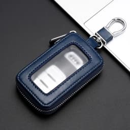 Portable Keychain Wallet for Men Women Large-Capacity Double Zipper Key Pouch Bag Suede Leather Key Case Unisex Coin Purse