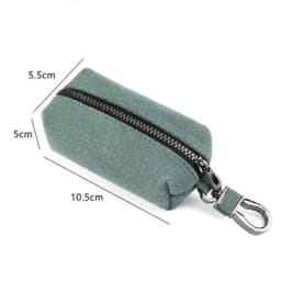Portable Keychain Wallet for Men Women Large-Capacity Double Zipper Key Pouch Bag Suede Leather Key Case Unisex Coin Purse