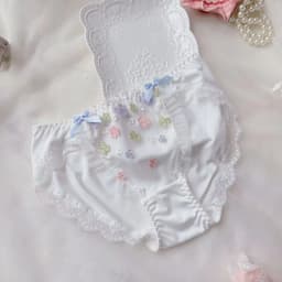 Cotton Ruffle Cute Lovely Sweety Girl Panties Bow Japanese Princess Style High Elasticity Breathable Sexy Women Underwear Breifs