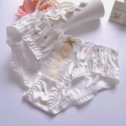 Cotton Ruffle Cute Lovely Sweety Girl Panties Bow Japanese Princess Style High Elasticity Breathable Sexy Women Underwear Breifs