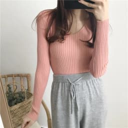 Korean Spring V Neck Sweater Knitted Fashion Sweaters 2026 Slim Winter Tops For Women Pullover Jumper Pull Femme Truien Dames