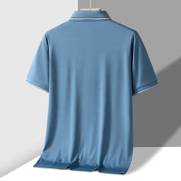 TFETTERS Polo Mens Tshirt for Dady Short Sleeve Turn Down Collar Business Anti-wrinkle Real Pocket Design Polo Shirt Man