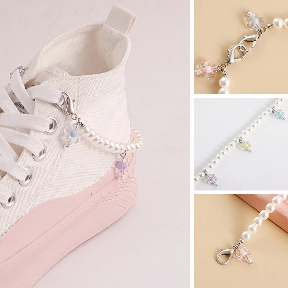 1pcs Charm Tassel Flower Pendant Boot Shoe Chain Sneakers Jewelry For Women Unisex Trendy Sports Shoes Chain Party Jewelry Gift