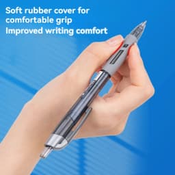 12Pcs Set deli Ballpen Retractable Gel Pens Black Blue Ink 0.5mm Ballpoint Replaceable Refills Office School Supplies Stationery