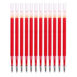12Pcs Set deli Ballpen Retractable Gel Pens Black Blue Ink 0.5mm Ballpoint Replaceable Refills Office School Supplies Stationery