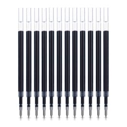 12Pcs Set deli Ballpen Retractable Gel Pens Black Blue Ink 0.5mm Ballpoint Replaceable Refills Office School Supplies Stationery