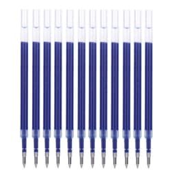 12Pcs Set deli Ballpen Retractable Gel Pens Black Blue Ink 0.5mm Ballpoint Replaceable Refills Office School Supplies Stationery