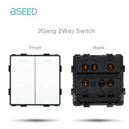 BSEED 1/2/3Gang 1/2Way Wall Button Switch Wall Power Socket Electrical Outlets Part Glass Frame DIY Module Part Free Combination