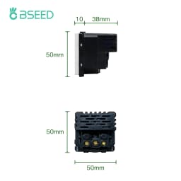 BSEED 1/2/3Gang 1/2Way Wall Button Switch Wall Power Socket Electrical Outlets Part Glass Frame DIY Module Part Free Combination