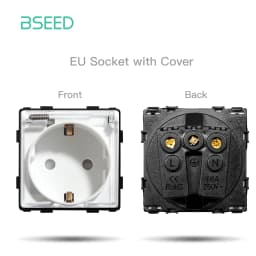 BSEED 1/2/3Gang 1/2Way Wall Button Switch Wall Power Socket Electrical Outlets Part Glass Frame DIY Module Part Free Combination