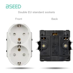 BSEED 1/2/3Gang 1/2Way Wall Button Switch Wall Power Socket Electrical Outlets Part Glass Frame DIY Module Part Free Combination