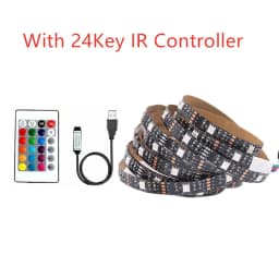 USB LED Strip Light 5V RGB Waterproof Black PCB 5050 0.5m 1m 2m 3m 4m 5m Led Strip Light Tape PC TV Backlight Remote Controller