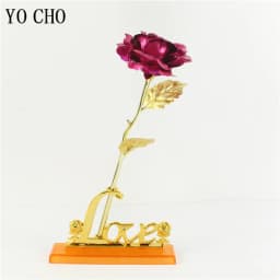 Eternal Rose Colorful Galaxy Artificial Flowers 24K Gold Foil Flower Love Base Flare Box for Girlfriend Valentine's Day Gift