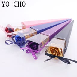 Eternal Rose Colorful Galaxy Artificial Flowers 24K Gold Foil Flower Love Base Flare Box for Girlfriend Valentine's Day Gift