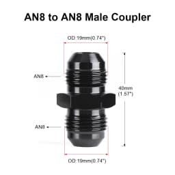 Oil Fuel Hose End Adapter an Straight AN Male To AN Male Coupler AN4 AN6 AN8 AN10 Fittings Aluminum Male Flare AN8 Fitting
