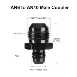 Oil Fuel Hose End Adapter an Straight AN Male To AN Male Coupler AN4 AN6 AN8 AN10 Fittings Aluminum Male Flare AN8 Fitting