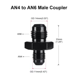 Oil Fuel Hose End Adapter an Straight AN Male To AN Male Coupler AN4 AN6 AN8 AN10 Fittings Aluminum Male Flare AN8 Fitting