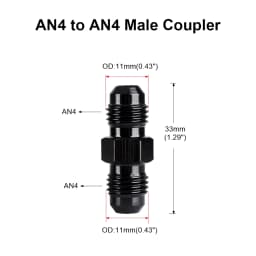 Oil Fuel Hose End Adapter an Straight AN Male To AN Male Coupler AN4 AN6 AN8 AN10 Fittings Aluminum Male Flare AN8 Fitting