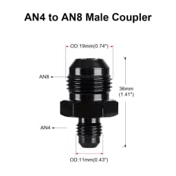 Oil Fuel Hose End Adapter an Straight AN Male To AN Male Coupler AN4 AN6 AN8 AN10 Fittings Aluminum Male Flare AN8 Fitting