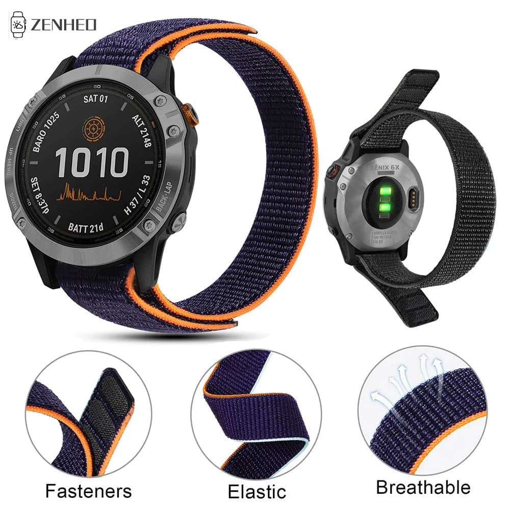 20/22/26mm Woven Nylon Strap For Garmin Fenix 6 6S 6X Pro 5 5S Plus 7 7S 7X Replacement Watch Band For Garmin Fenix 8