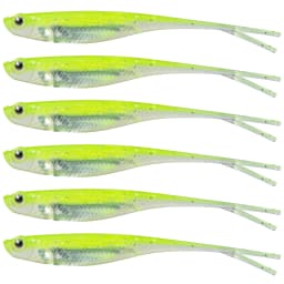 Dr.Fish 5/6pcs Fishing Soft Lure Plastic Saltwater Fork Tail Drop Shot Silicone Soft Bait Worm Bass Trout Pike Walleye Weedless