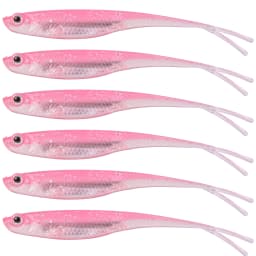Dr.Fish 5/6pcs Fishing Soft Lure Plastic Saltwater Fork Tail Drop Shot Silicone Soft Bait Worm Bass Trout Pike Walleye Weedless