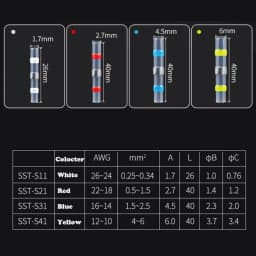 SST Heat Shrinkable Tube Waterproof Solder Ring Wire Connectors 5/10/30/50PCS Awg22-18 Butt Bushing Electrical Splice Terminal