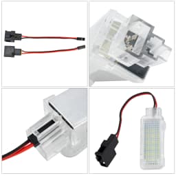 2pcs Xenon White LED Courtesy Under Door Footwell Light Trunk Lamp for Audi A4 A6 VW Touareg Tiguan Passat Skoda Octavia Superb