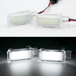 2pcs Xenon White LED Courtesy Under Door Footwell Light Trunk Lamp for Audi A4 A6 VW Touareg Tiguan Passat Skoda Octavia Superb
