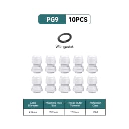5/10Pcs Waterproof Cable Gland Nylon IP68 PG7 PG9 PG11 PG13.5 PG16 For 3-14mm Cable Wire Lock Nut Connector Joint White
