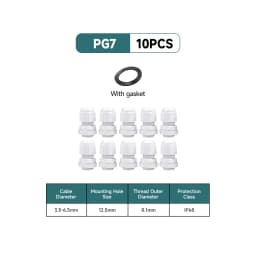 5/10Pcs Waterproof Cable Gland Nylon IP68 PG7 PG9 PG11 PG13.5 PG16 For 3-14mm Cable Wire Lock Nut Connector Joint White