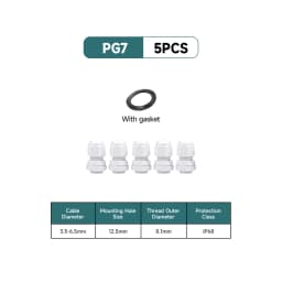 5/10Pcs Waterproof Cable Gland Nylon IP68 PG7 PG9 PG11 PG13.5 PG16 For 3-14mm Cable Wire Lock Nut Connector Joint White