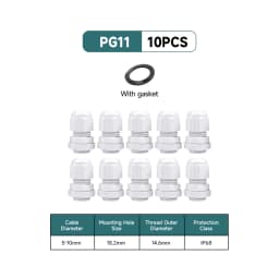 5/10Pcs Waterproof Cable Gland Nylon IP68 PG7 PG9 PG11 PG13.5 PG16 For 3-14mm Cable Wire Lock Nut Connector Joint White