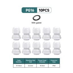 5/10Pcs Waterproof Cable Gland Nylon IP68 PG7 PG9 PG11 PG13.5 PG16 For 3-14mm Cable Wire Lock Nut Connector Joint White