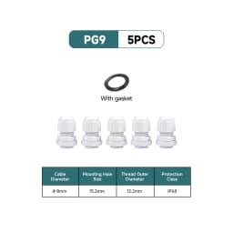 5/10Pcs Waterproof Cable Gland Nylon IP68 PG7 PG9 PG11 PG13.5 PG16 For 3-14mm Cable Wire Lock Nut Connector Joint White