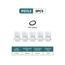 5/10Pcs Waterproof Cable Gland Nylon IP68 PG7 PG9 PG11 PG13.5 PG16 For 3-14mm Cable Wire Lock Nut Connector Joint White
