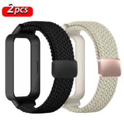 Magnetic Braided Strap+Case for Xiaomi Smart Mi Band 9 8 Active Accessories Sport Nyon Loop Bracelet+Cover Correa Redmi Band 3 2